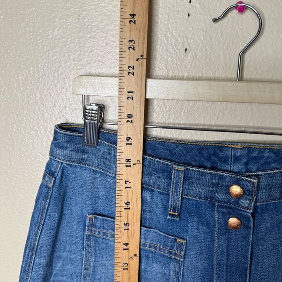 Rag & Bone Skirt Women's 31 Blue Denim Santa Cruz Capitol Mini Snap Front - Picture 9 of 9